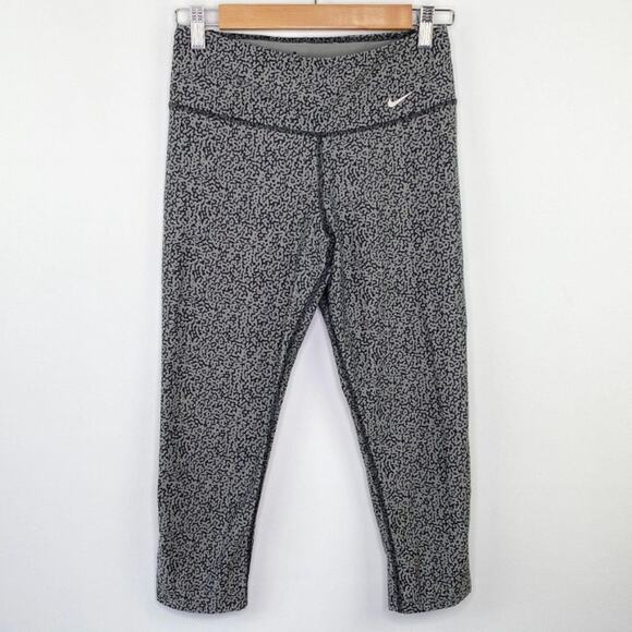 Nike Dri-Fit Grey Black Printed Activewear Leggings Women's Size Small S - Picture 1 of 7